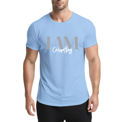 I Am Worthy Positive Affirmation Tee, Soft Inspirational Daily Casual Top For Women