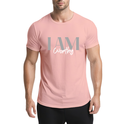 I Am Worthy Positive Affirmation Tee, Soft Inspirational Daily Casual Top For Women