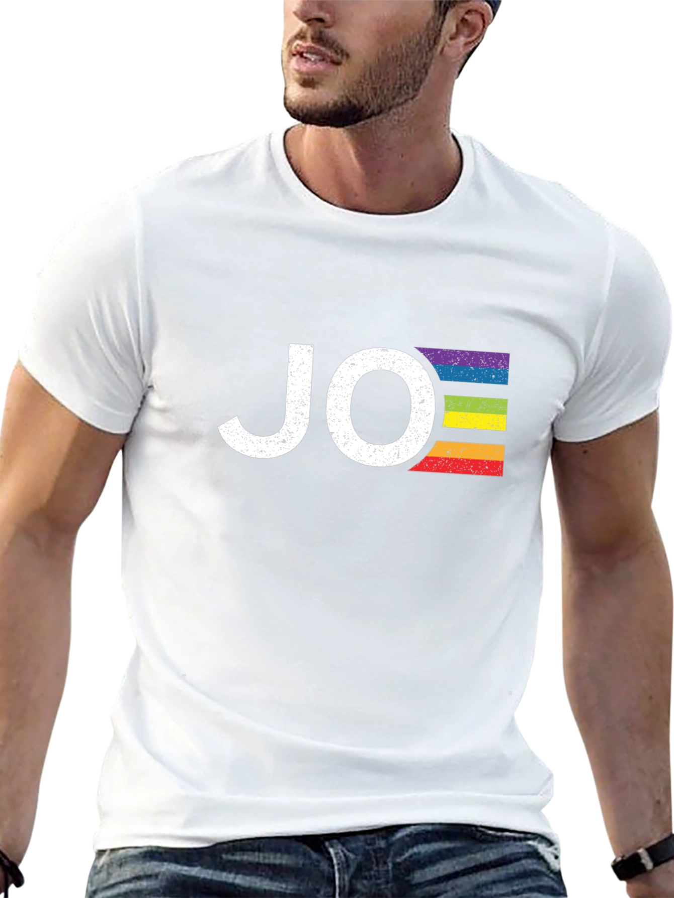 JO LGBTQ+ Pride Rainbow T-Shirt - Black Cotton Tee