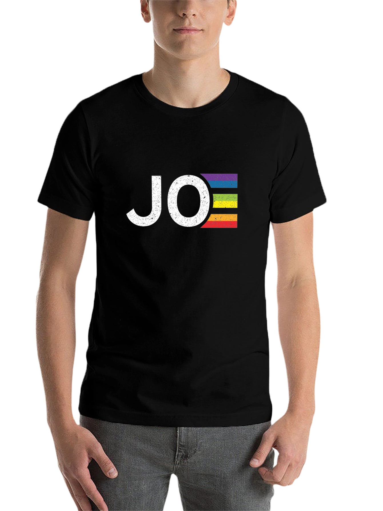 JO LGBTQ+ Pride Rainbow T-Shirt - Black Cotton Tee