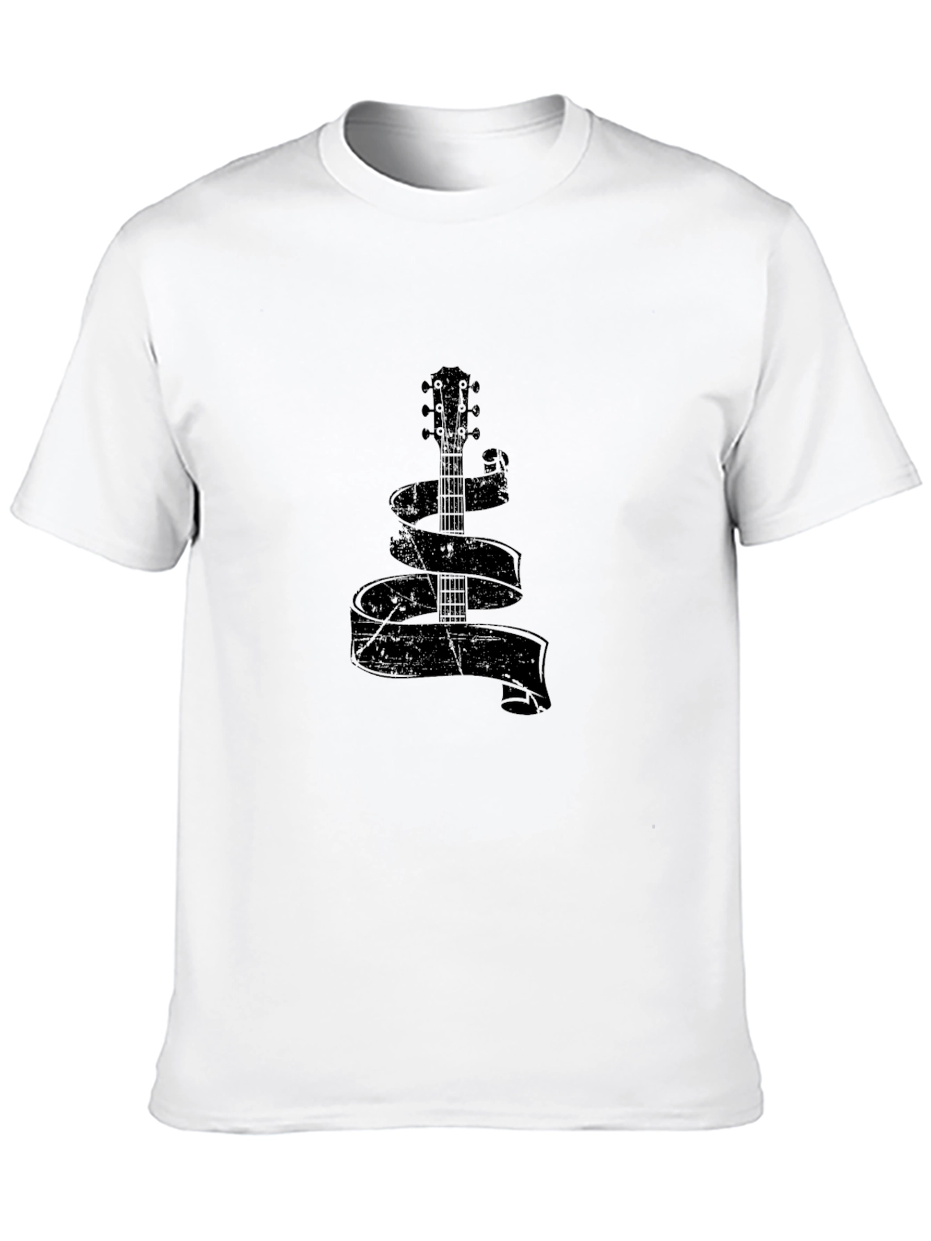 Guitar Ribbon Graphic T-Shirt - Casual Comfort