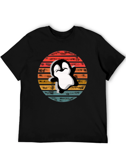Retro Penguin T-Shirt - Sunset Graphic Tee