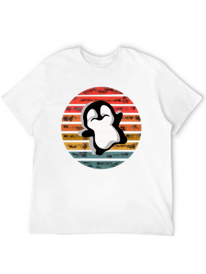 Retro Penguin T-Shirt - Sunset Graphic Tee