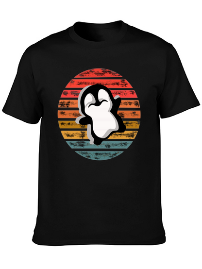 Retro Penguin T-Shirt - Sunset Graphic Tee
