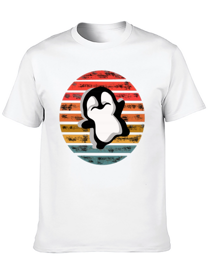Retro Penguin T-Shirt - Sunset Graphic Tee