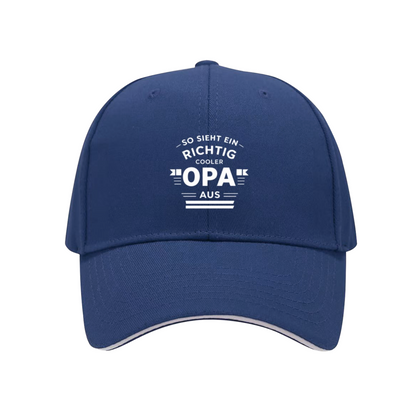 So Sieht Ein Richtig Cooler OPA German Slogan Red Sandwich Baseball Cap