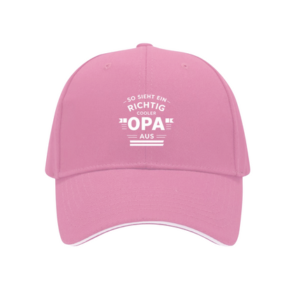 So Sieht Ein Richtig Cooler OPA German Slogan Red Sandwich Baseball Cap