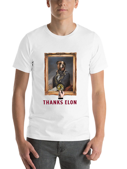Dog Painting Bitcoin T-Shirt - Thanks Elon Tee