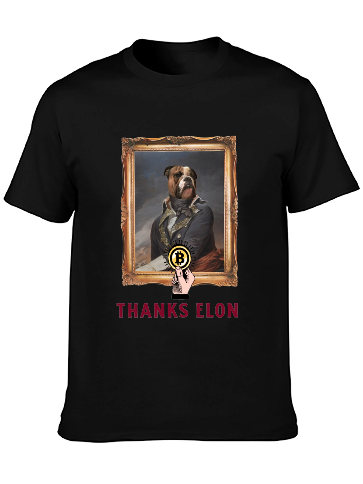 Dog Painting Bitcoin T-Shirt - Thanks Elon Tee