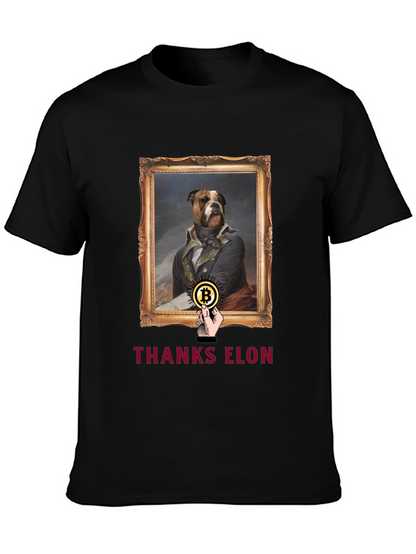 Dog Painting Bitcoin T-Shirt - Thanks Elon Tee
