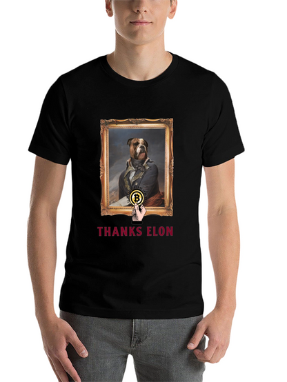 Dog Painting Bitcoin T-Shirt - Thanks Elon Tee