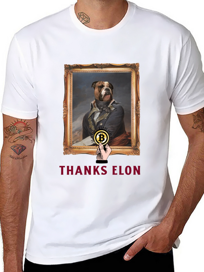 Dog Painting Bitcoin T-Shirt - Thanks Elon Tee