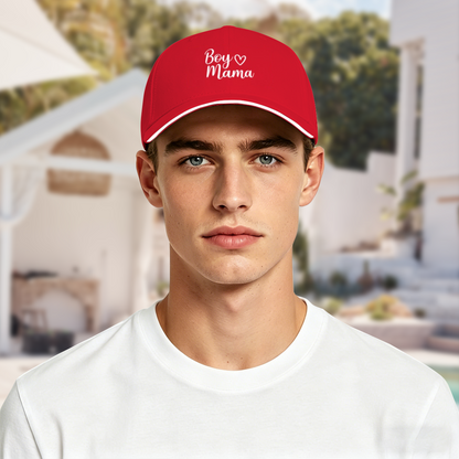 Boy Mama Sweet Heart Red Sandwich Baseball Cap ¨C Proud Boy Mom Daily Hat