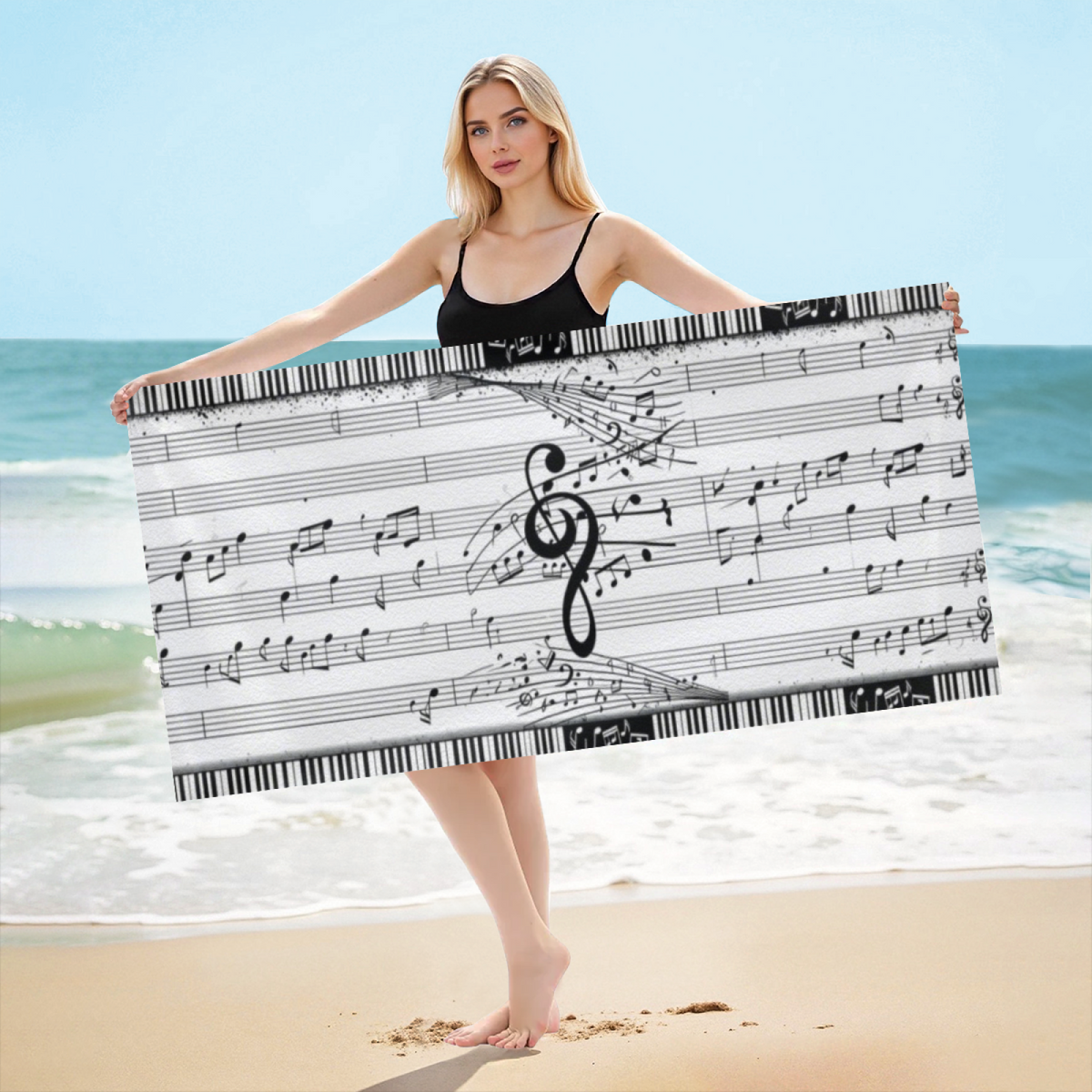 Bohemian Exotic Tribal Geometric Beach Towel, Plush Cozy & Highly Water Absorbent, Various Sizes Optional, Comfortable Stylish Towel for Beach Picnic Pool Party