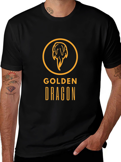 Golden Dragon Graphic Tee - Stylish Mens T-Shirt