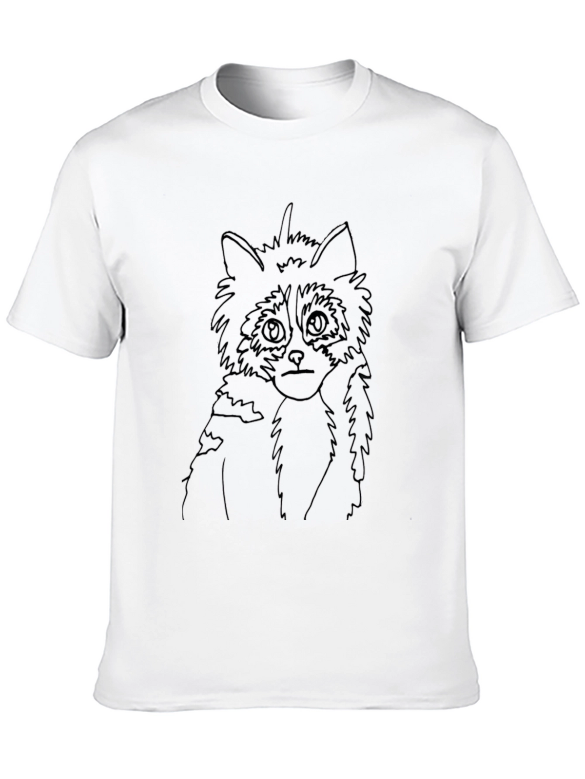 Raccoon Outline Black T-Shirt