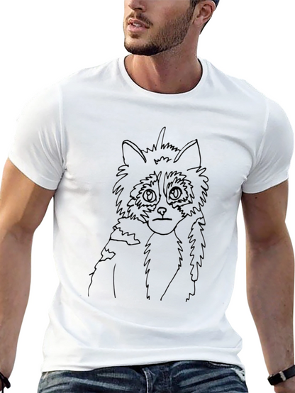 Raccoon Outline Black T-Shirt