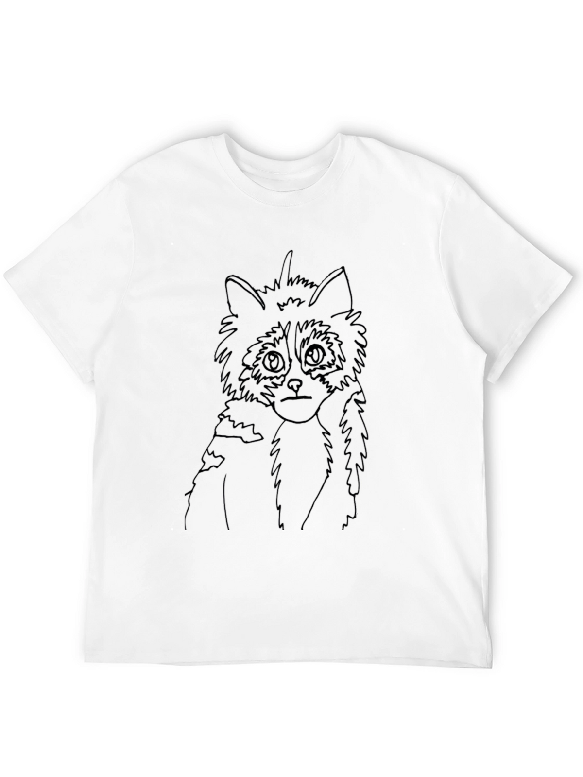 Raccoon Outline Black T-Shirt