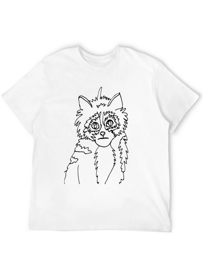 Raccoon Outline Black T-Shirt