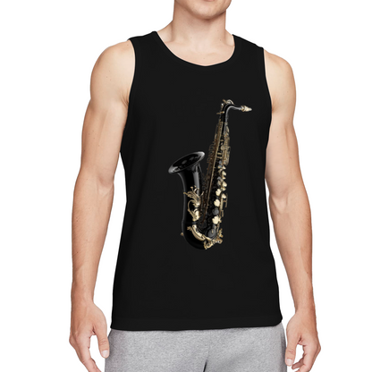 Realistic Black Gold Saxophone Music Lover Men¡¯s Tank Top