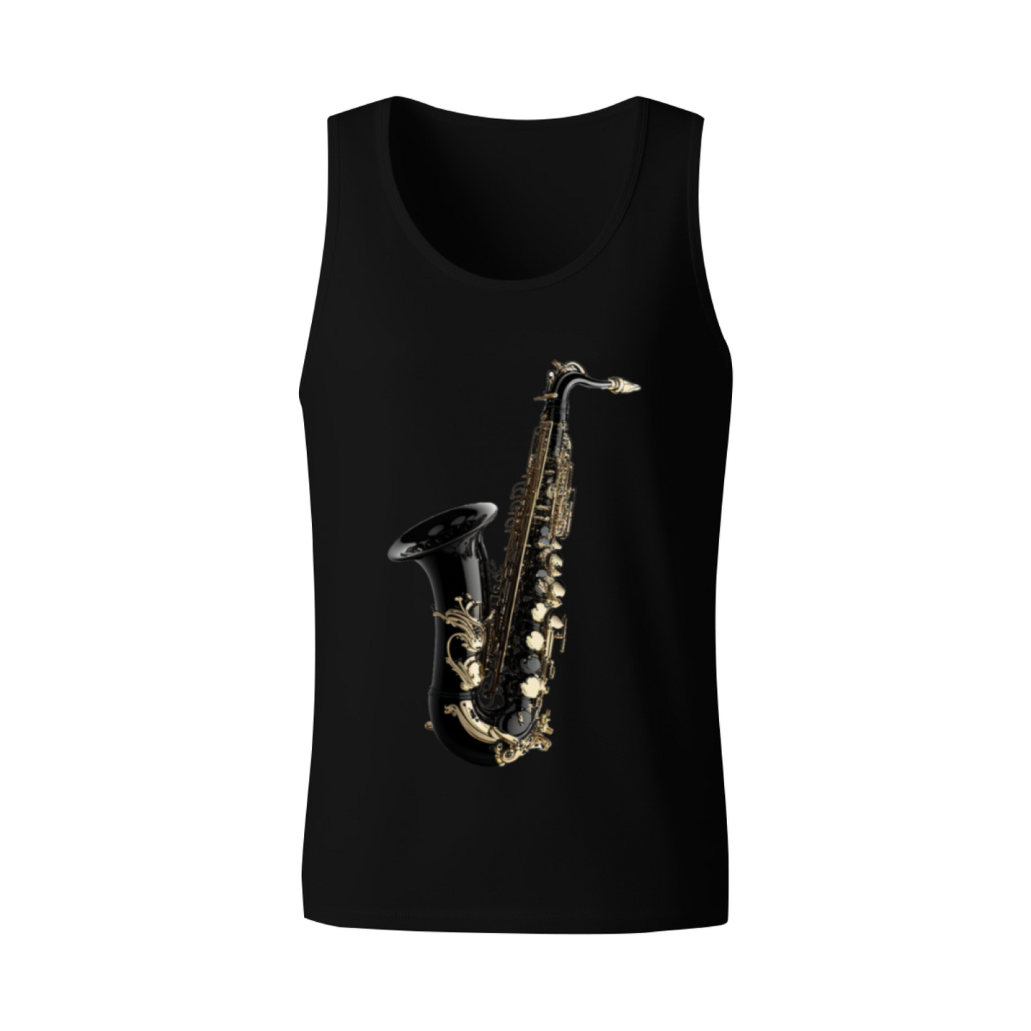 Realistic Black Gold Saxophone Music Lover Men¡¯s Tank Top