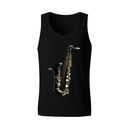 Realistic Black Gold Saxophone Music Lover Men¡¯s Tank Top