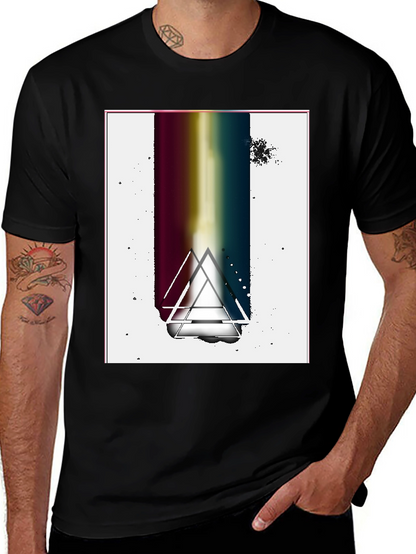 Abstract Graphic Tee - Black Cotton Blend