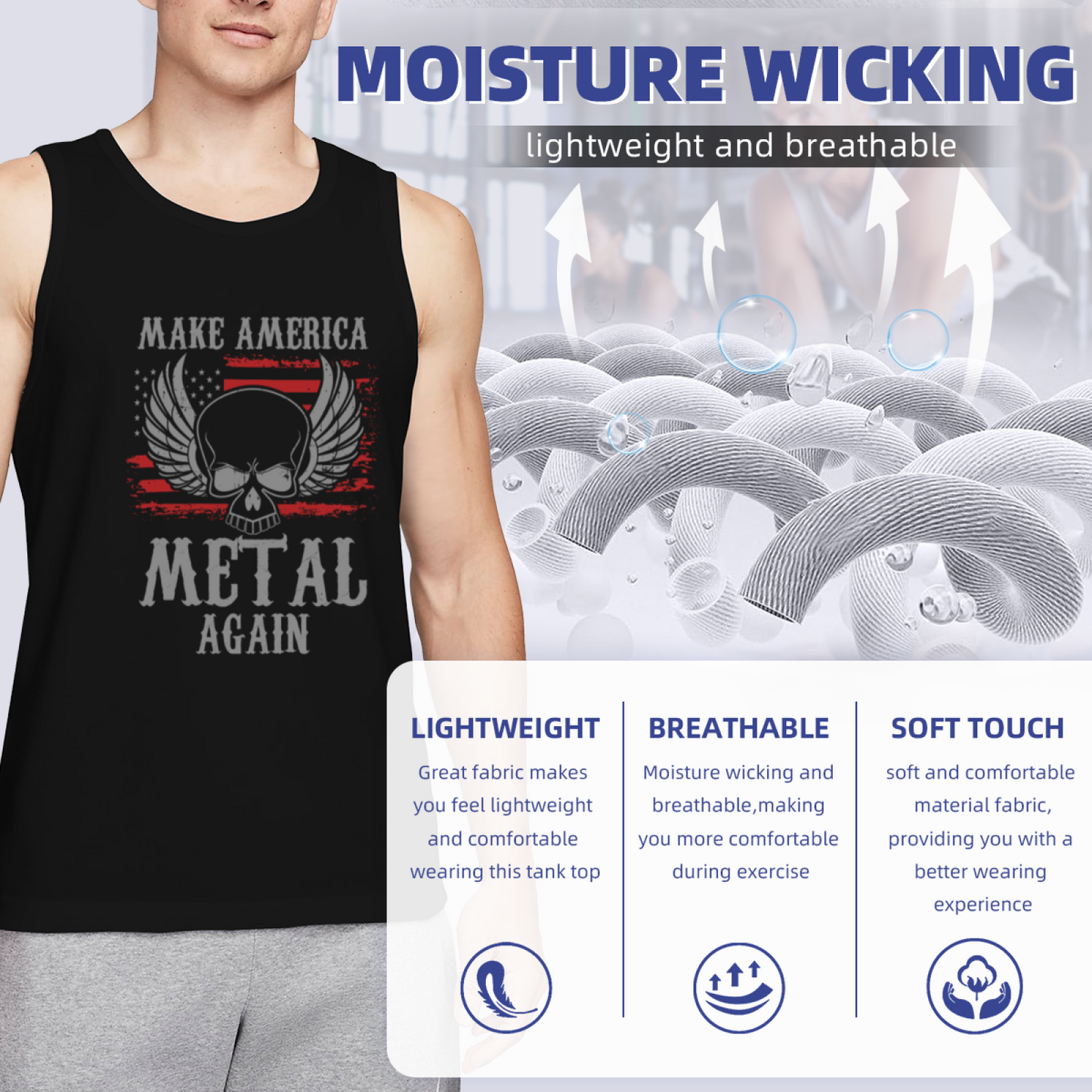 Make America Metal Again Skull Flag Tank
