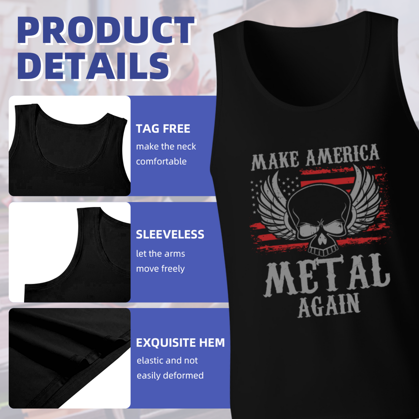 Make America Metal Again Skull Flag Tank