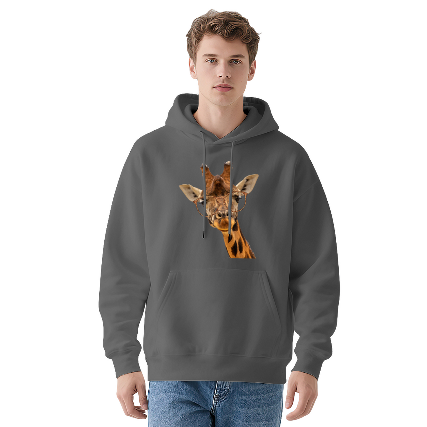 Nerdy Glasses Giraffe Cute Animal Hoodie, Soft Unisex Daily Sweatshirt