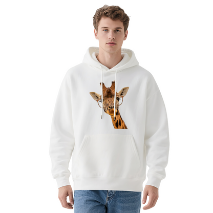 Nerdy Glasses Giraffe Cute Animal Hoodie, Soft Unisex Daily Sweatshirt