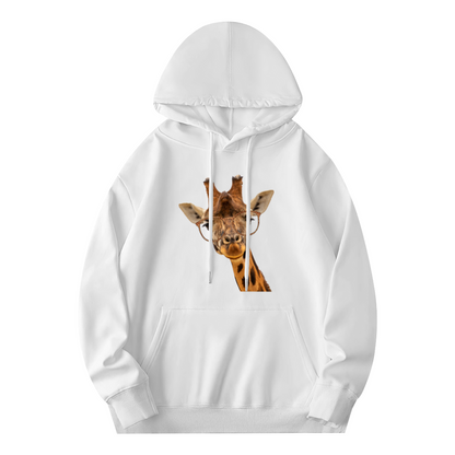 Nerdy Glasses Giraffe Cute Animal Hoodie, Soft Unisex Daily Sweatshirt