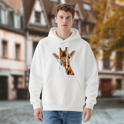 Nerdy Glasses Giraffe Cute Animal Hoodie, Soft Unisex Daily Sweatshirt