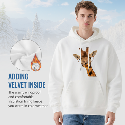 Nerdy Glasses Giraffe Cute Animal Hoodie, Soft Unisex Daily Sweatshirt