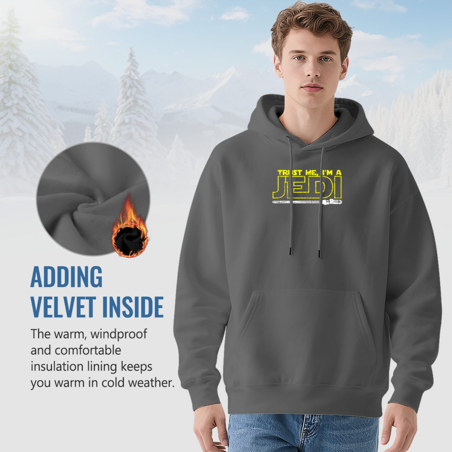 Trust Me I¡¯m A Jedi Star Wars Fan Cozy Grey Hoodie, Movie Lovers Outfit