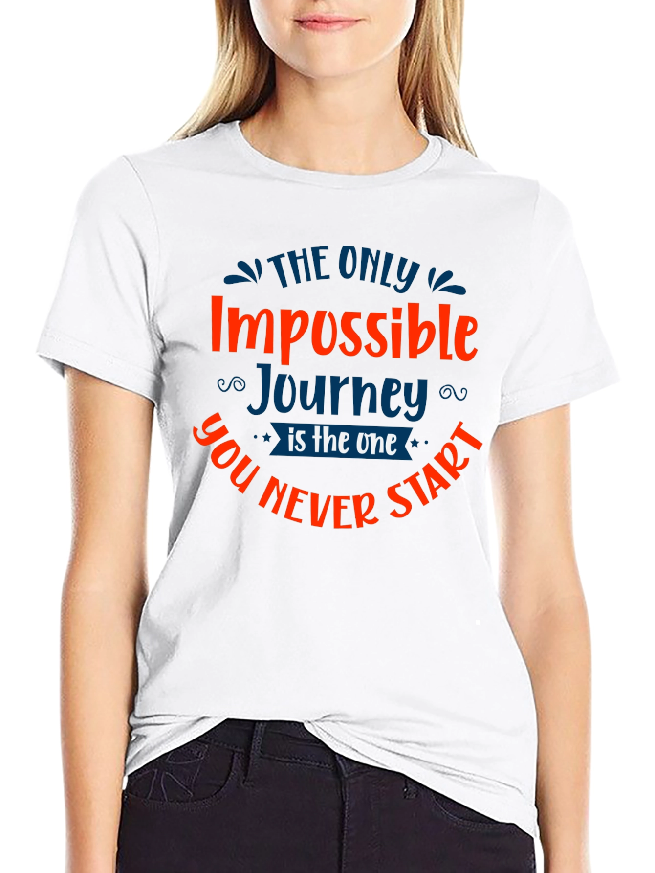 Impossible Journey Graphic Tee - Motivational Black T-Shirt
