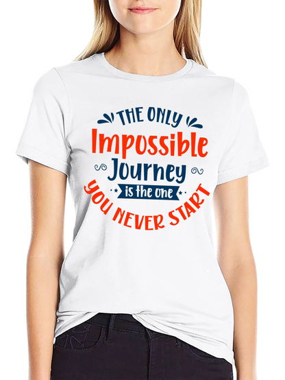 Impossible Journey Graphic Tee - Motivational Black T-Shirt