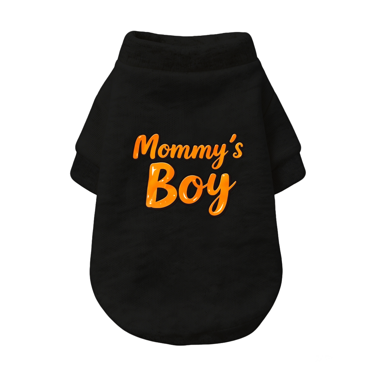 Mommy's Boy Shiny Orange Letter Puppy Grey Sweater