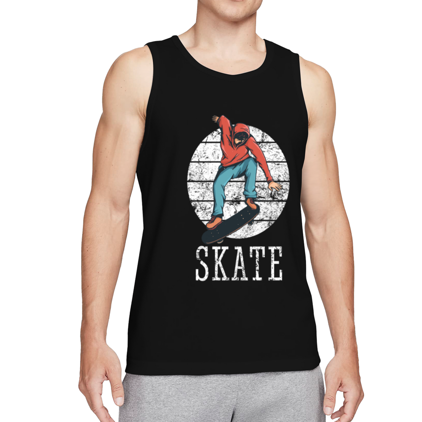 Vintage Distressed Skateboard Skater Streetwear Sleeveless Tank