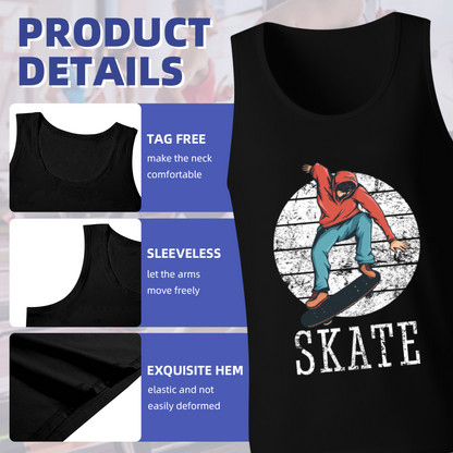 Vintage Distressed Skateboard Skater Streetwear Sleeveless Tank