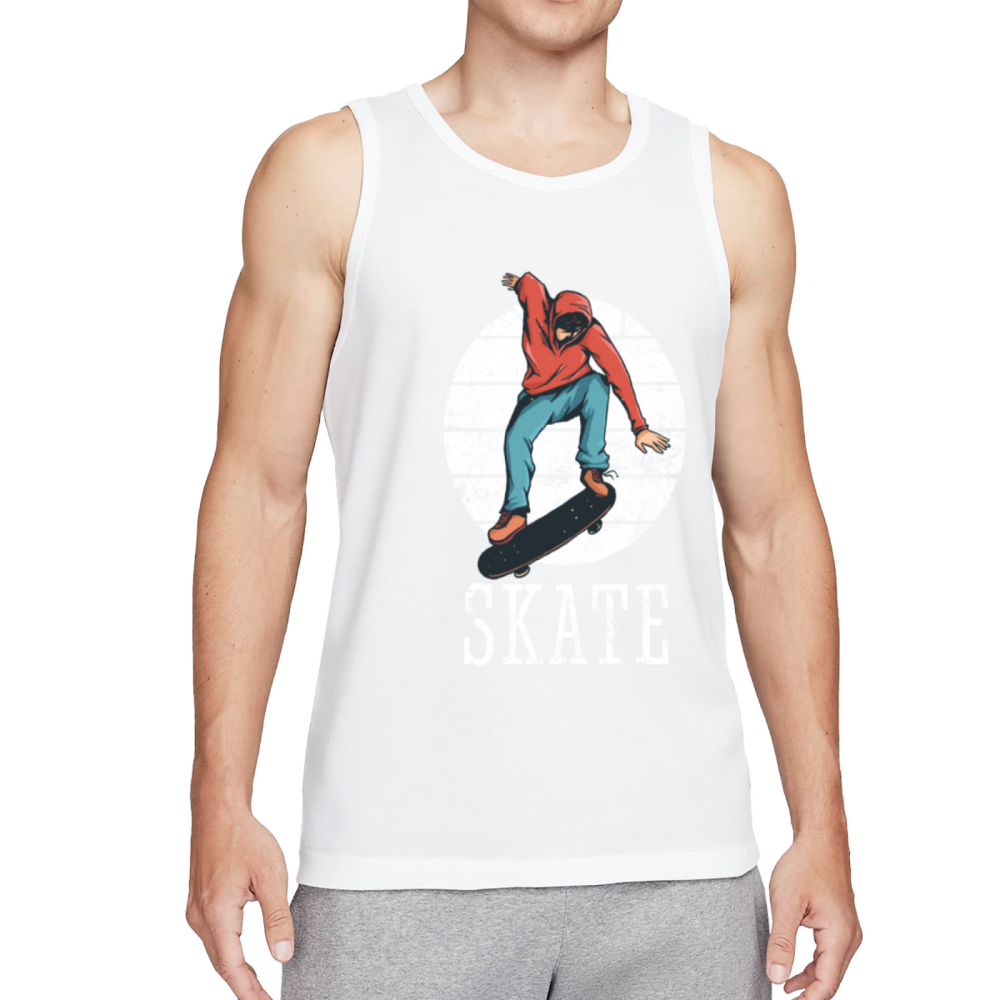 Vintage Distressed Skateboard Skater Streetwear Sleeveless Tank