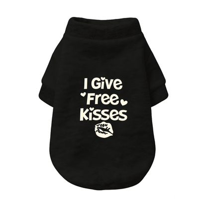 I Give Free Kisses Lip Print Sweet Pet Cardigan Sweater, Lovely Puppy Daily Outfit