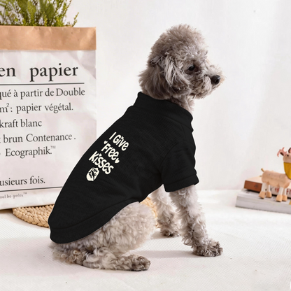 I Give Free Kisses Lip Print Sweet Pet Cardigan Sweater, Lovely Puppy Daily Outfit