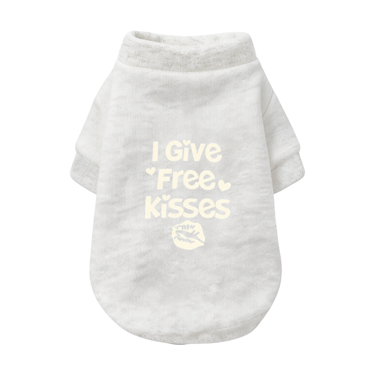 I Give Free Kisses Lip Print Sweet Pet Cardigan Sweater, Lovely Puppy Daily Outfit