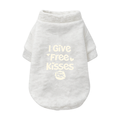I Give Free Kisses Lip Print Sweet Pet Cardigan Sweater, Lovely Puppy Daily Outfit