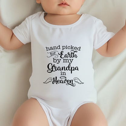 Hand Picked For Earth By My Grandpa In Heaven Memorial Baby Bodysuit