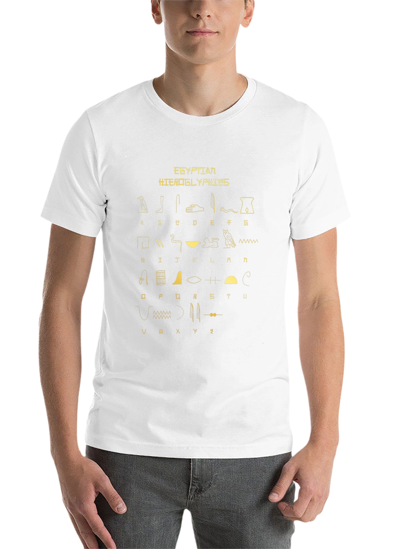 Egyptian Hieroglyphics Print Black T-Shirt