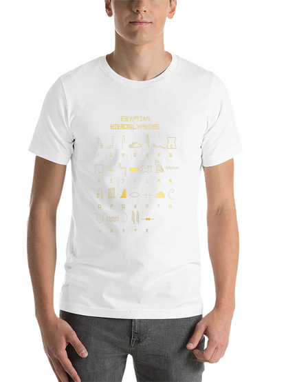 Egyptian Hieroglyphics Print Black T-Shirt