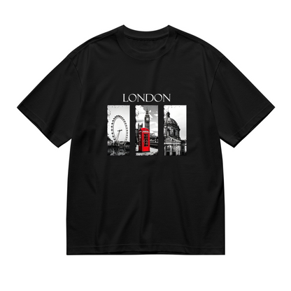 Classic London Landmark Red Telephone Booth Black Plus Size Women¡¯s Printed T-Shirt