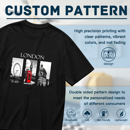 Classic London Landmark Red Telephone Booth Black Plus Size Women¡¯s Printed T-Shirt